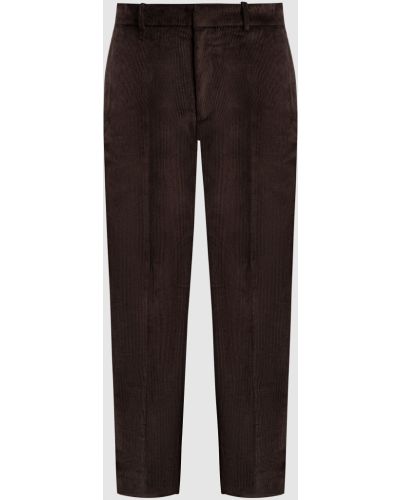Вельветовые прямые брюки Moncler коричневые