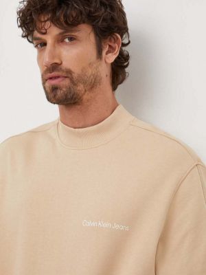 Bluza bawełniana Calvin Klein Jeans beżowa