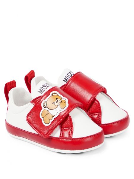 Læder sneakers for piger Moschino Kids rød