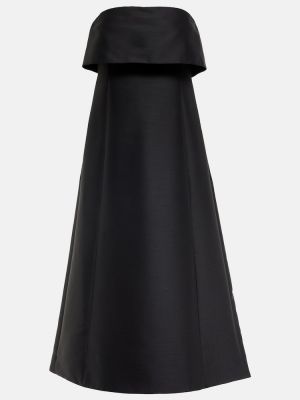 Sukienka midi wełniana bawełniana Toteme czarna