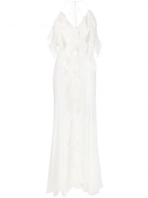 Вечерна рокля с волани Blumarine бяло