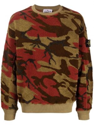 Fleece pullover mit camouflage-print Stone Island grün