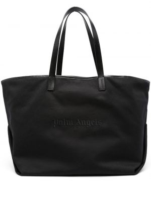 Nákupná taška s výšivkou Palm Angels čierna
