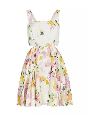 Льняное платье мини в цветочек с принтом Aje