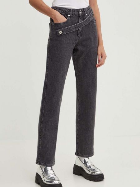 Dżinsy o regularnym kroju z wysoką talią Karl Lagerfeld Jeans czarne