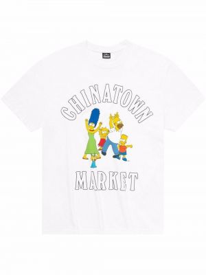 Raštuotas marškinėliai Market balta