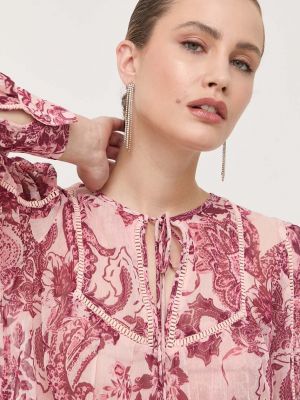 Блуза с принт Guess розово