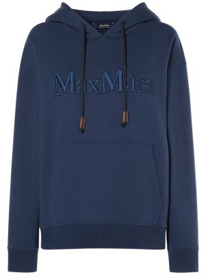 Hoodie di cotone in jersey 's Max Mara blu
