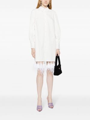 Dlouhé šaty s dlouhými rukávy Huishan Zhang bílé