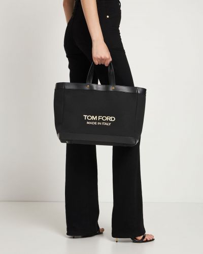 Kožená shopper kabelka Tom Ford černá
