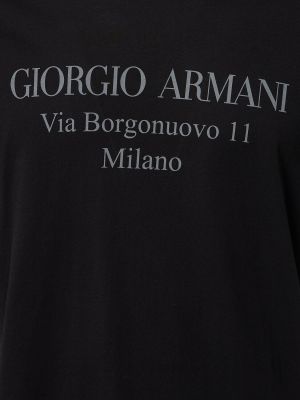 Bavlněné tričko s potiskem Giorgio Armani bílé