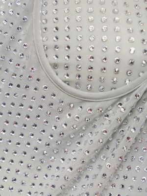 Džersis skaidrus midi suknele su kristalais The Attico pilka