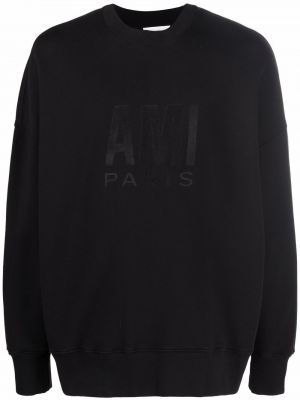 Trykt sweatshirt Ami Paris svart