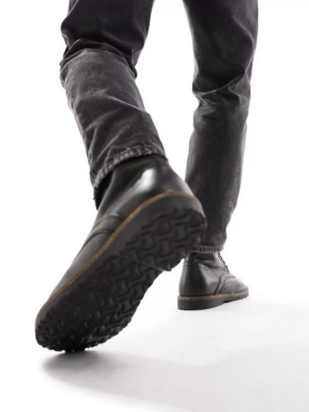 Кожаные ботинки на шнуровке Birkenstock черные