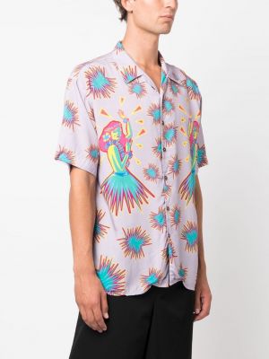 Košile s potiskem Mauna Kea fialová