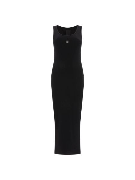 Sukienka długa bawełniana z dżerseju Givenchy czarna