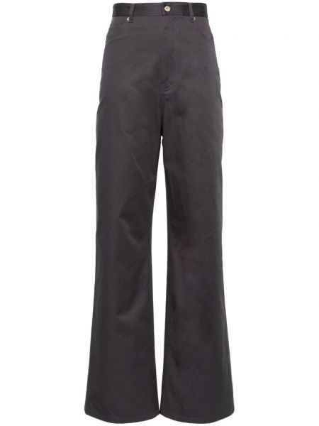 Pantaloni a vita alta di cotone Loewe grigio