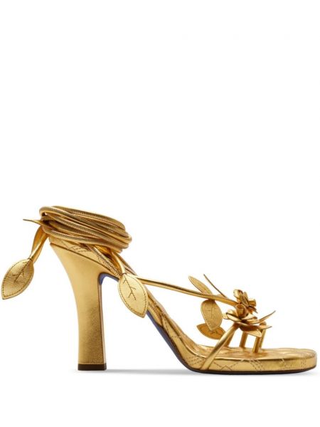 Kožne sandale Burberry zlatna