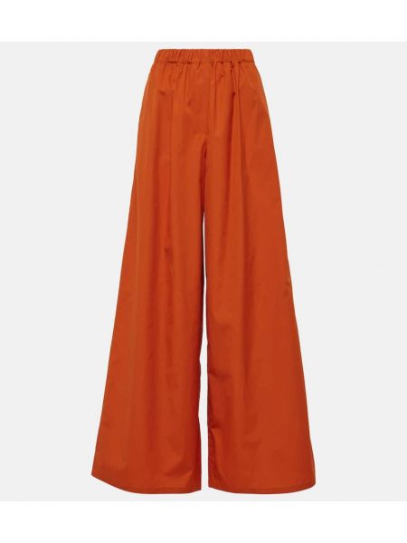 Relaxed памучни панталон с висока талия Max Mara оранжево