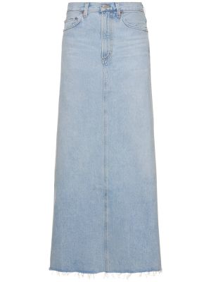Bavlněné džínová sukně Agolde Modré