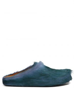 Sandales en cuir à bouts ronds Marni bleu