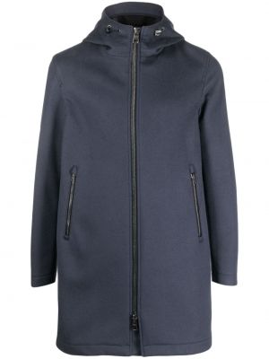 Kabát na zips s kapucňou Herno modrá
