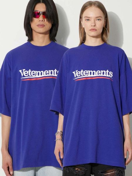 Pamučna majica Vetements plava