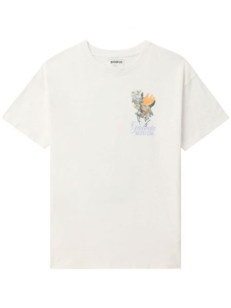 Bavlnené tričko s potlačou Musium Div. biela