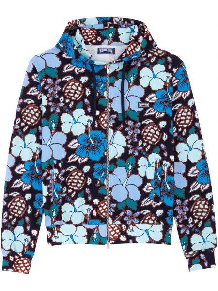 Dugi sweatshirt s patentnim zatvaračem s cvjetnim printom s printom Vilebrequin plava