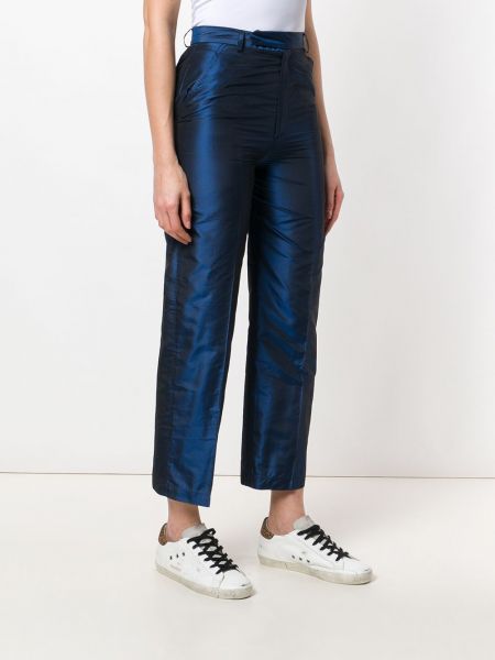 Rovné kalhoty Yves Saint Laurent Pre-owned modré