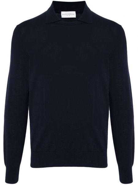 Памучен дълъг пуловер Ballantyne синьо