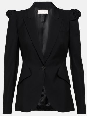 Vlnený oblek Alexander Mcqueen čierna