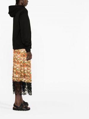 Kokvilnas kapučdžemperis ar ziediem Kenzo melns