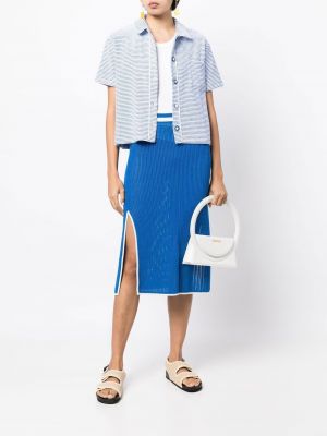 Pruhované pouzdrová sukně se síťovinou Solid & Striped modré