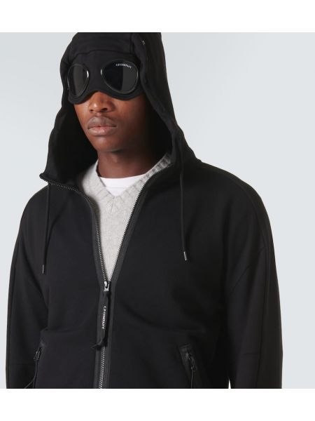 Pamuklu polar hoodie C.p. Company siyah