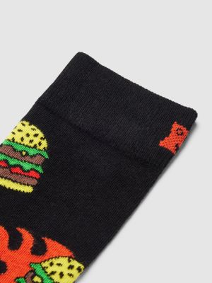 Skarpety z nadrukiem Happy Socks czarne