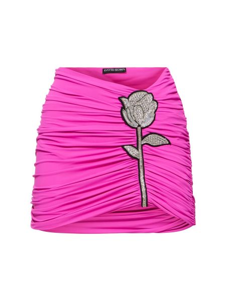 Mini suknja David Koma ružičasta