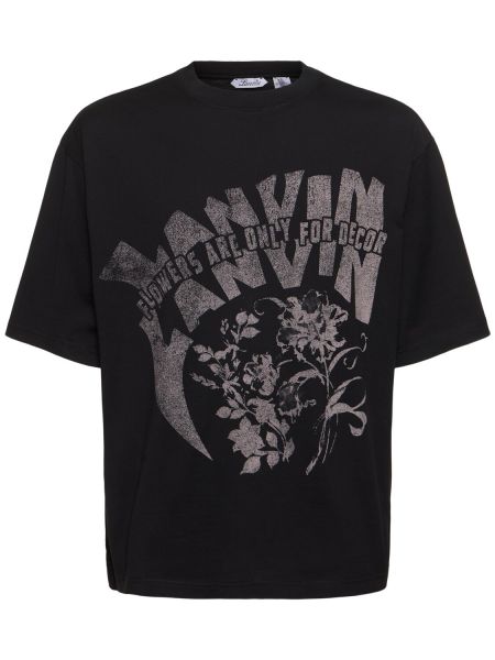 T-krekls ar apdruku džersija Lanvin melns