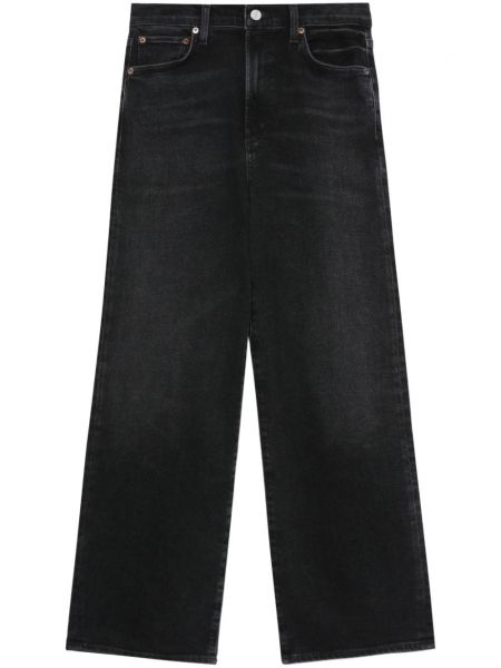 High waist jeans ausgestellt Agolde schwarz
