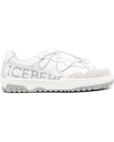 Semsket skinn sneakers Iceberg hvit