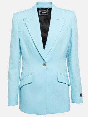 Jacquard woll blazer Versace blau