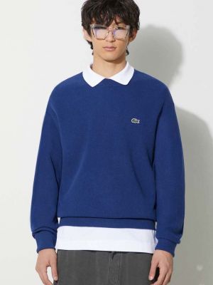 Sweter wełniany Lacoste niebieski