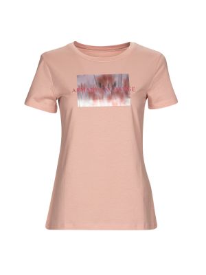 Tričko s krátkými rukávy Armani Exchange růžové