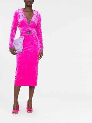 Vakarinė suknelė velvetinis su gobtuvu Versace rožinė