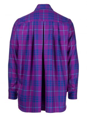 Péřová kostkovaná košile Fumito Ganryu fialová