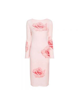 Sukienka midi plisowana Kenzo Różowa