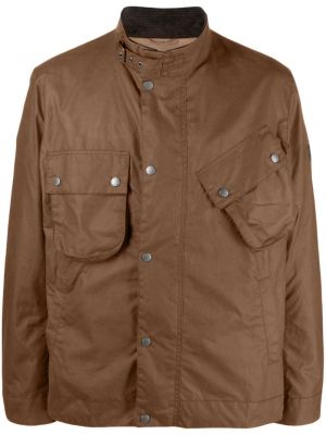 Bombažna jakna z zaponko Barbour rjava