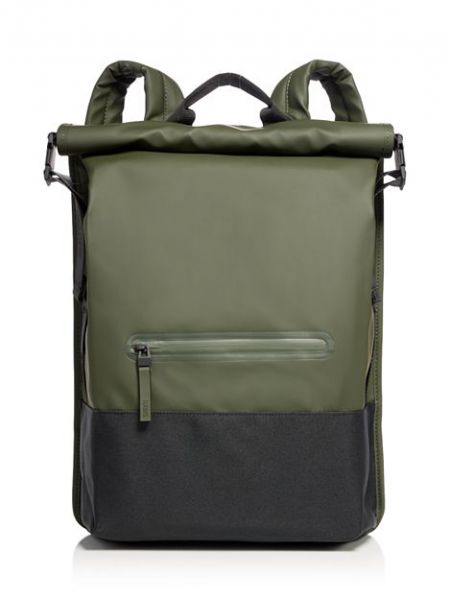 Кожаный рюкзак из искусственной кожи Rains зеленый