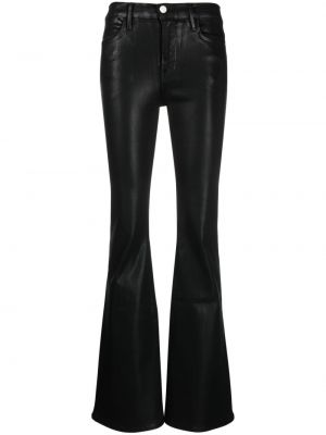 Zvonové džíny s knoflíky Frame černé
