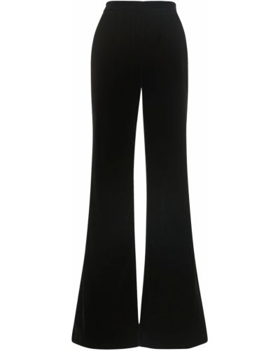 Bavlnené zamatové rovné nohavice Costarellos čierna